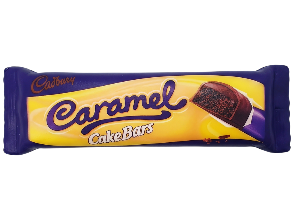 Игрушка-антистресс сквиш Шоколадный батончик Cadbury Caramel Cake Bars, аромат шоколада,20×4,5×2,5см