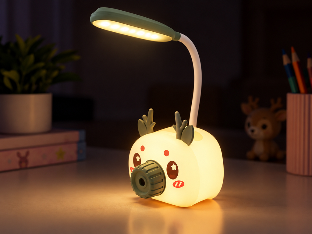 Светильник настольный LED гибкий EL-2178, 28 см, органайзер и подставка для телефона, 3 вида
