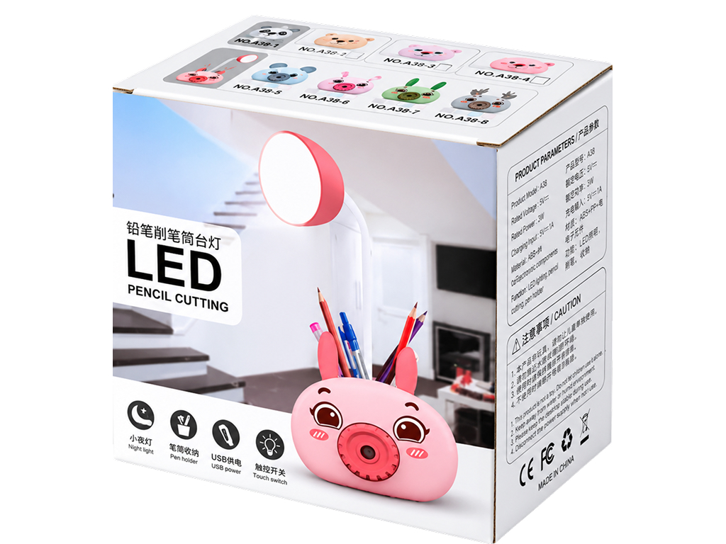 Светильник настольный LED гибкий EL-2178, 28 см, органайзер и подставка для телефона, 3 вида