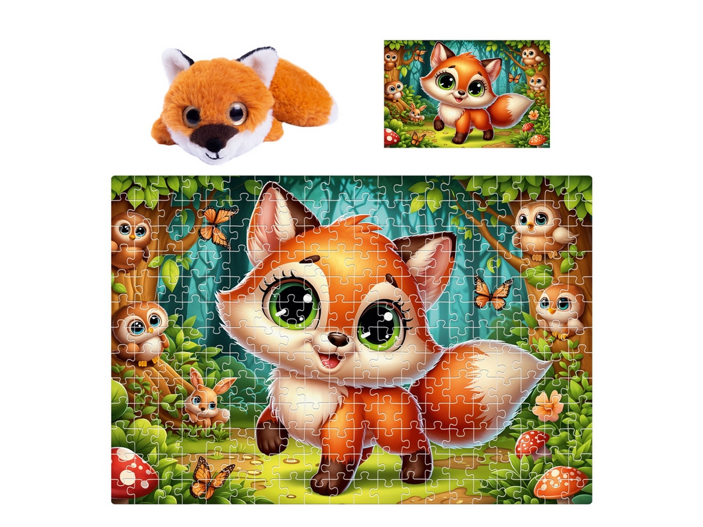 Пазлы Лисенка, 260 деталей, мягкая игрушка в комплекте DT200-12