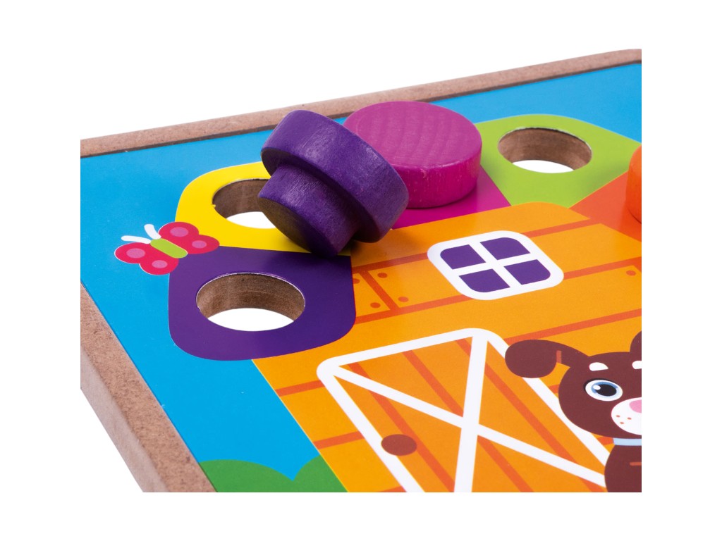 Развивающая игра деревянная мозаика Ферма 22×22 см, Roter Kafer