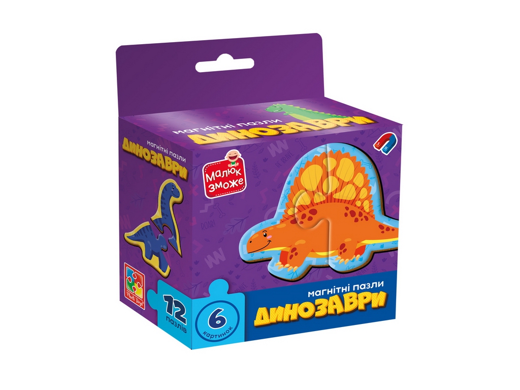Игра развивающая магнитные пазлы Динозавры, Vladi Toys, VT1733-01