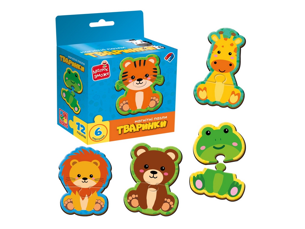 Игра развивающая магнитные пазлы Животные, Vladi Toys, VT1733-04