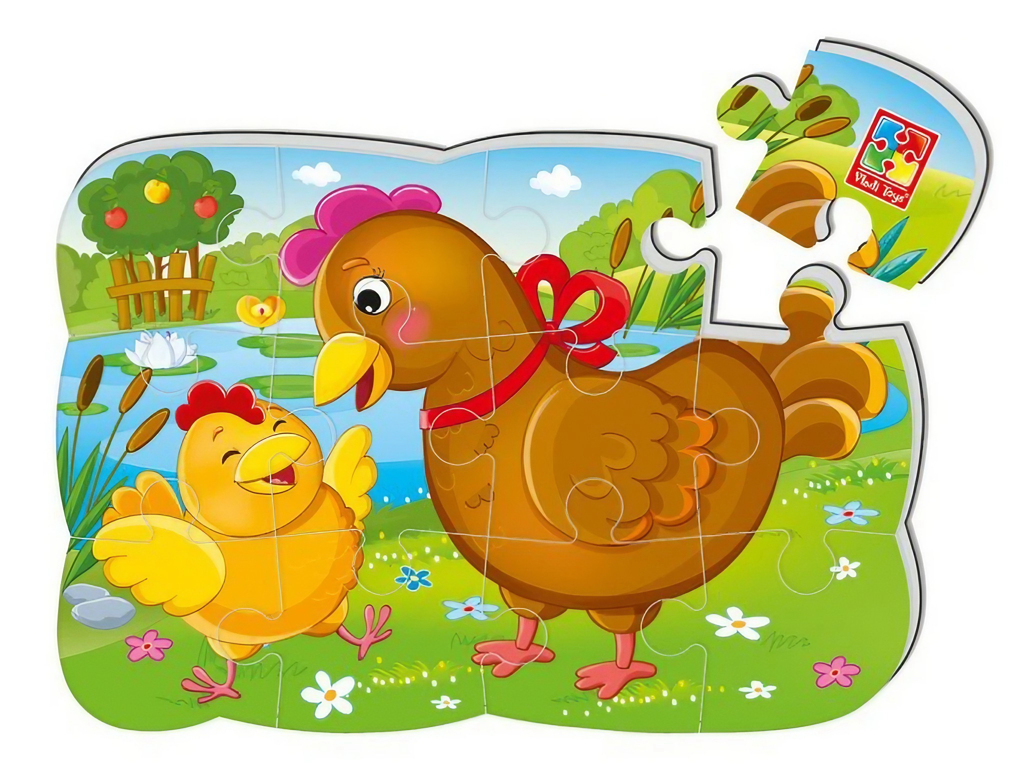 Пазлы на магните А5 Курочка и цыпленок, Vladi Toys