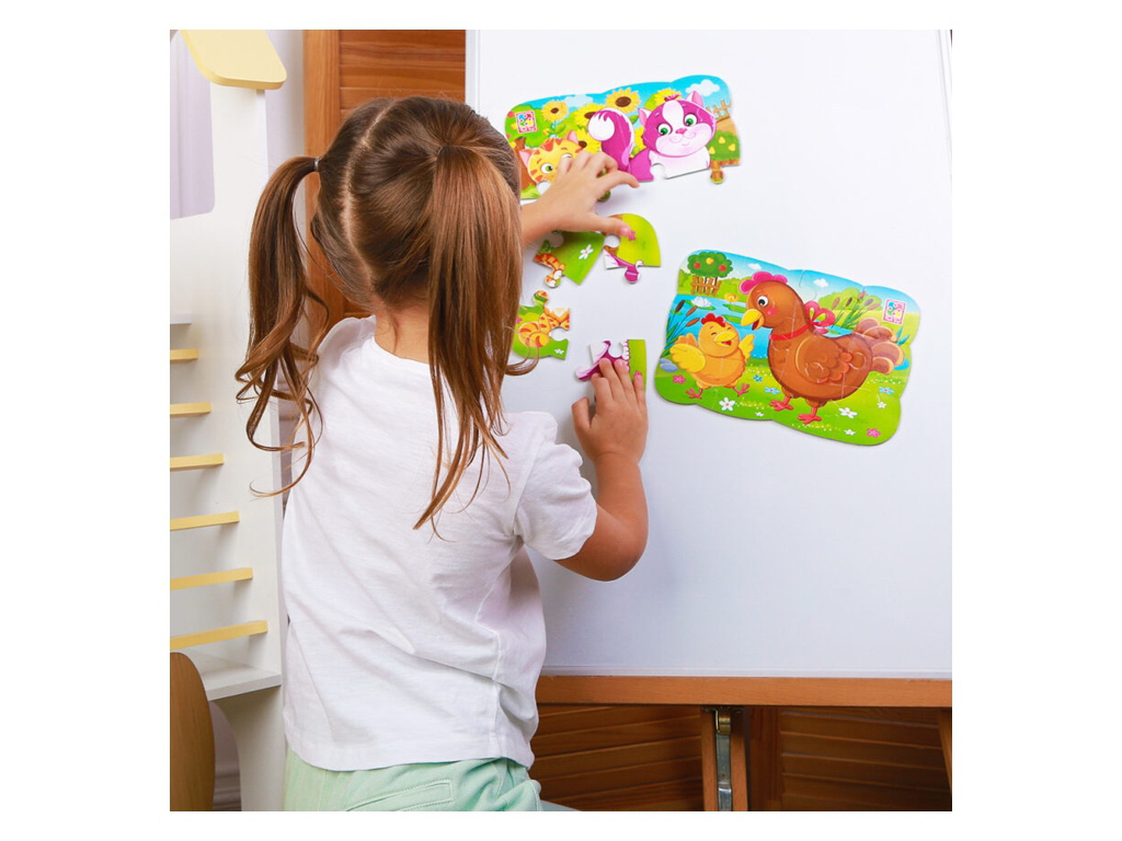 Пазлы на магните А5 Курочка и цыпленок, Vladi Toys