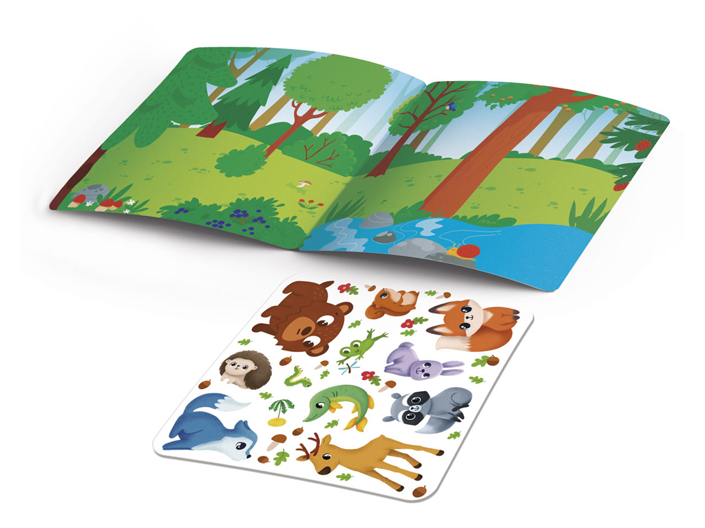 Книга с наклейками "Лесные жители", наклейки, 3+, Vladi Toys