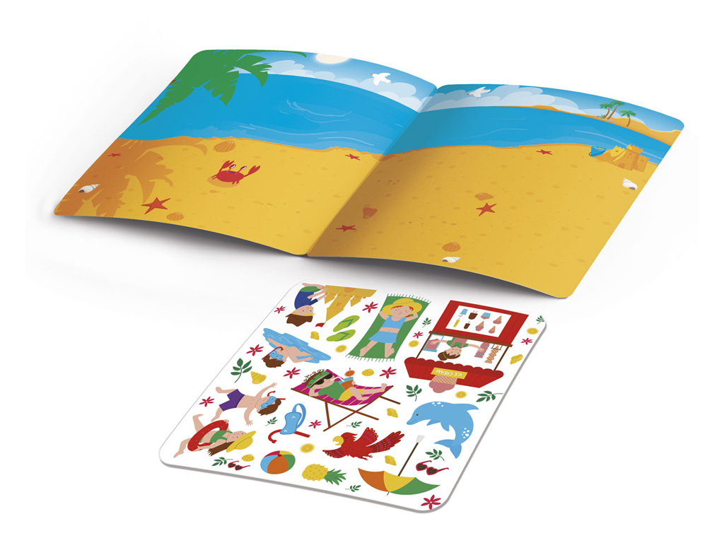 Книга с мягкими наклейками "Пляж", наклейки 13+, 3+, Vladi Toys