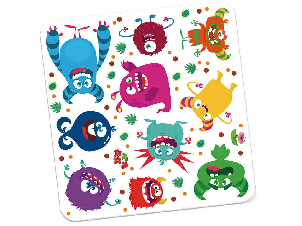 Книга с мягкими наклейками "Монстрики", наклейки 10+, 3+, Vladi Toys