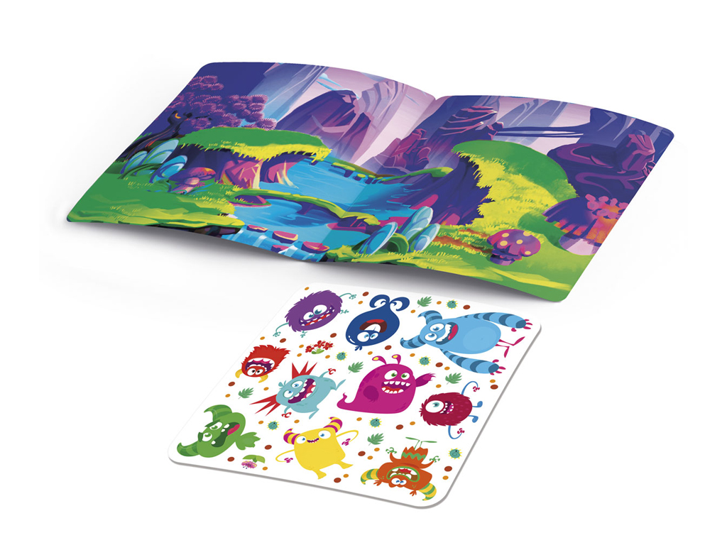 Книга с мягкими наклейками "Монстрики", наклейки 10+, 3+, Vladi Toys