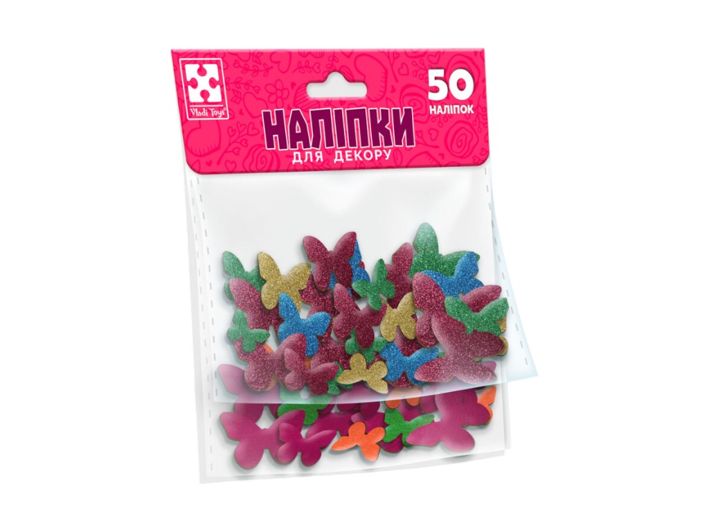 Набор для творчества мягкие наклейки Бабочки, Vladi Toys