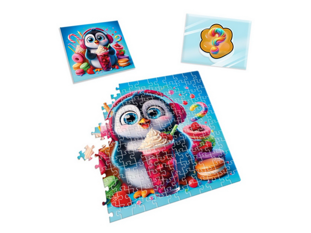 Игра развивающая пазлы и сквиш-сюрприз Пингвинчик, Vladi Toys VT8030-06