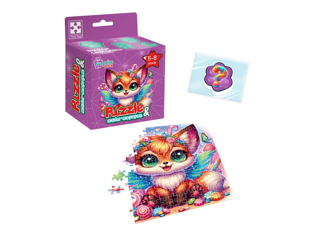 Игра развивающая пазлы и сквиш-сюрприз Лисенок, Vladi Toys VT8030-10