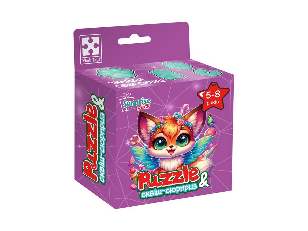 Игра развивающая пазлы и сквиш-сюрприз Лисенок, Vladi Toys VT8030-10