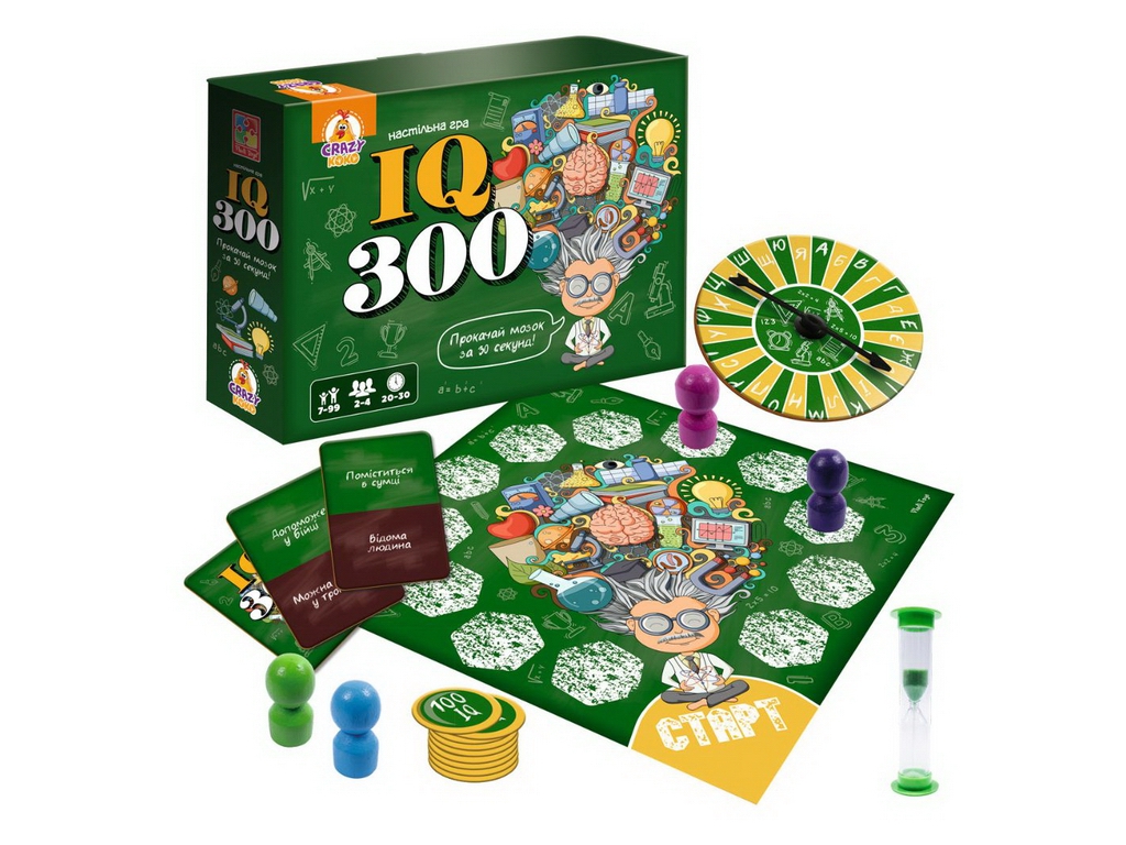 Гра настільна логічна IQ300, 2-4 гравці, виконує завдання з карток, Vladi Toys