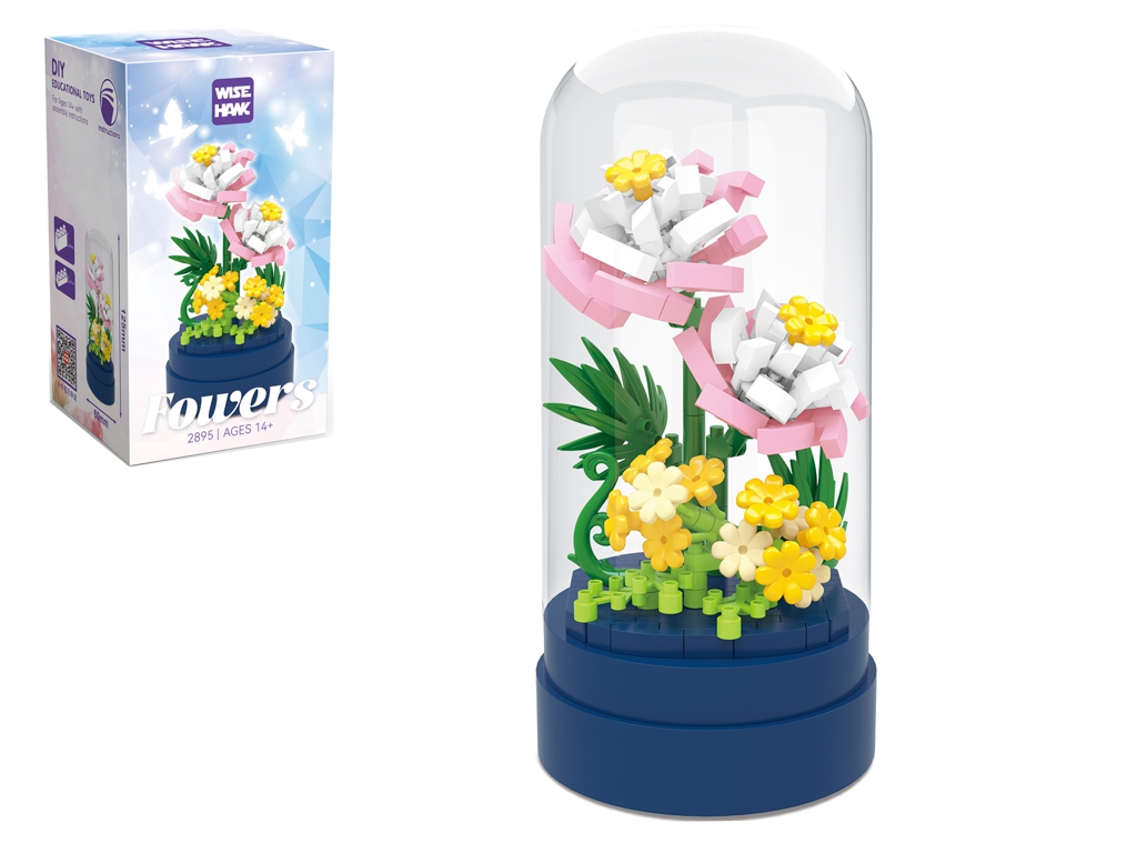 Конструктор цветок Камелия Flowers, 12.5 см, в колбе