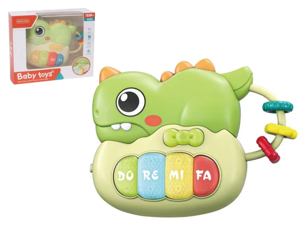 Музичне піаніно динозавр світло звук Baby Toys, 15 см, світиться та звучить