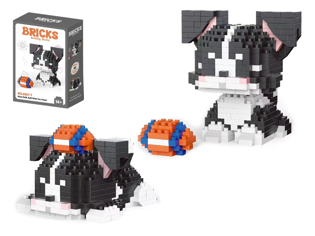 Конструктор собака с мячом Bricks, 7–8 см, 2 позы (сидит/лежит)