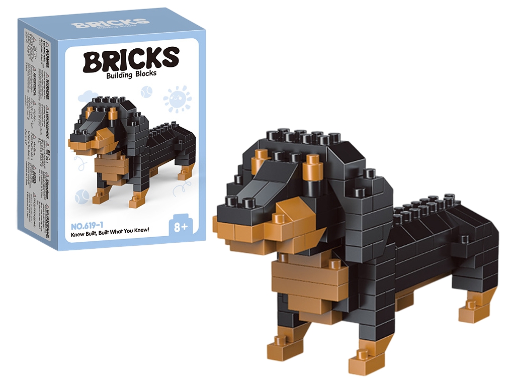 Конструктор фигурка такса Bricks, 5 см, сборная модель