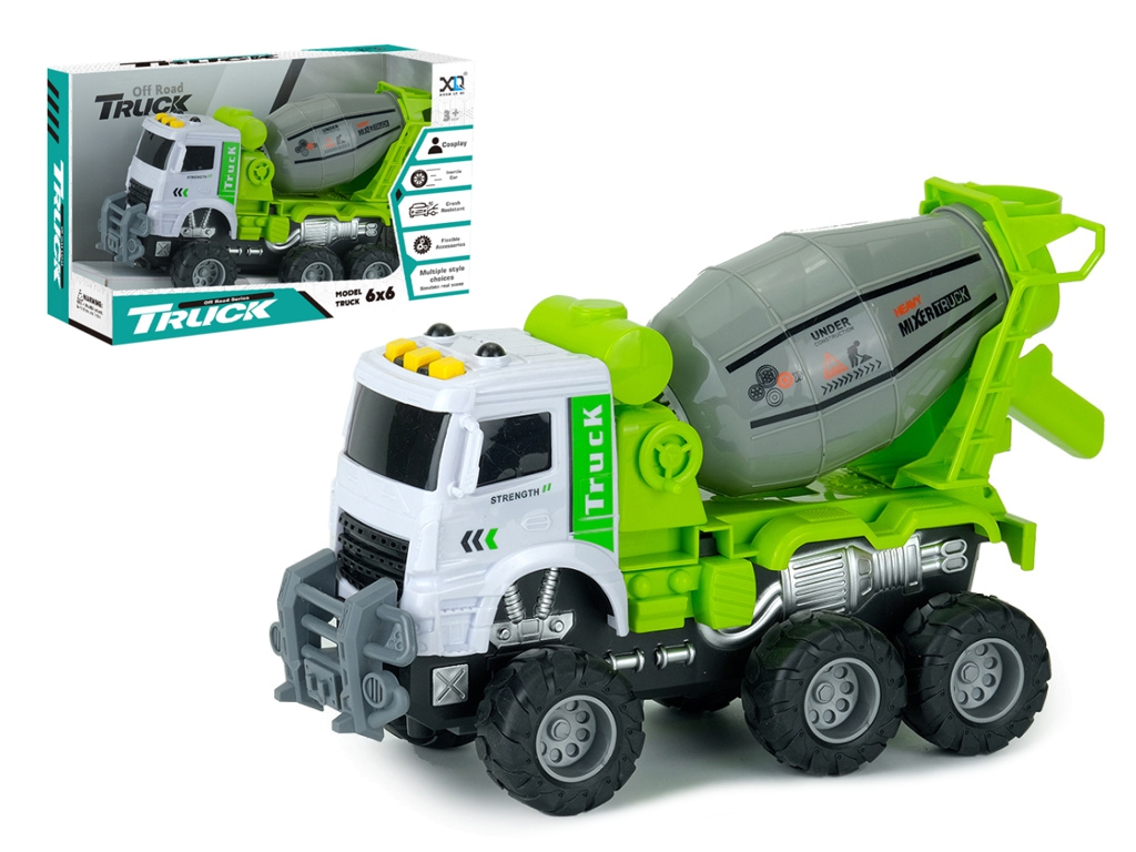 Машинка инерционная миксер Truck, 24 см, звук и свет, зеленый