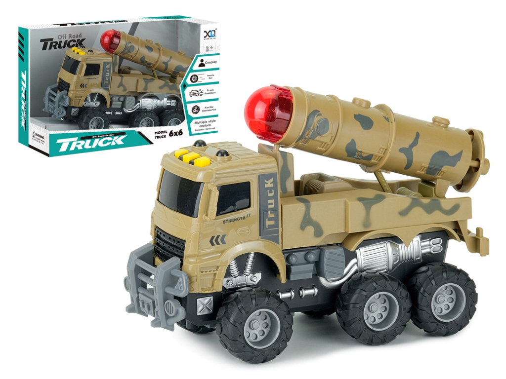 Машинка инерционная ракетная установка Truck, 24 см, светиться и звук