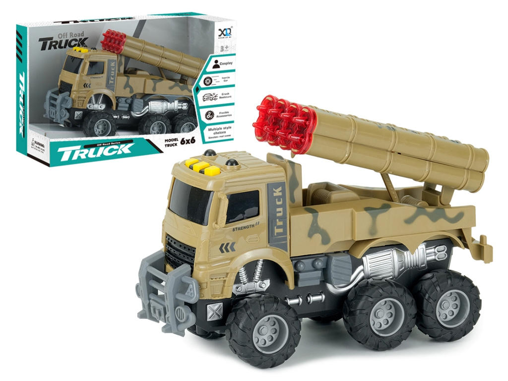 Машинка инерционная зенитная пушка Truck, 24 см, светящийся и звук
