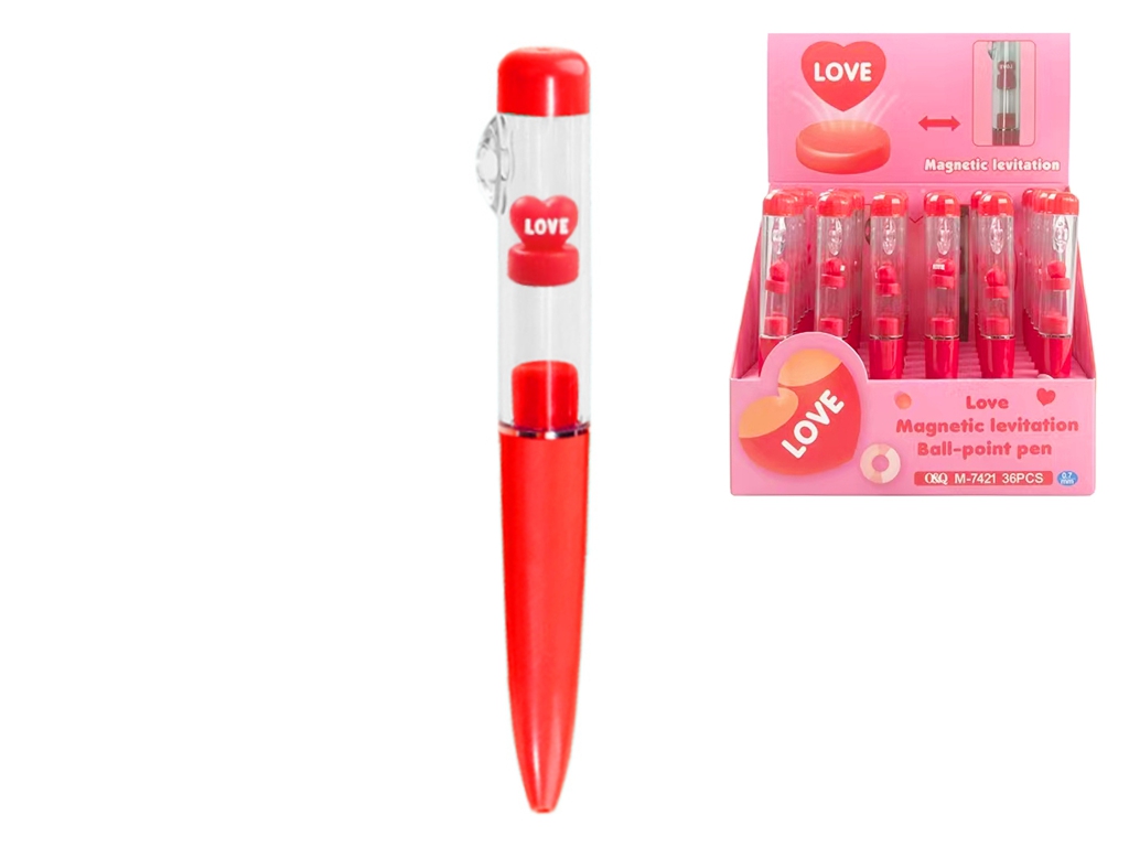 Ручка шариковая с сердцем Love, 13,5 см, синий (цена за 1шт)