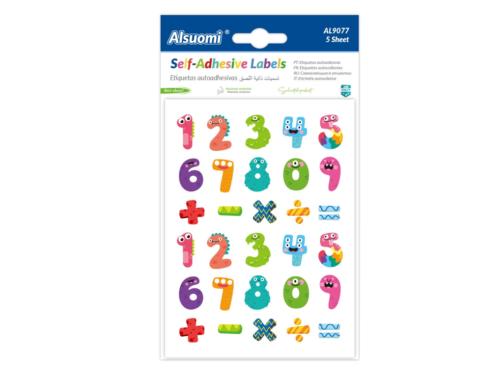 Наліпки  цифри Alsuomi AL9077, 11×15 см, 5 аркушів