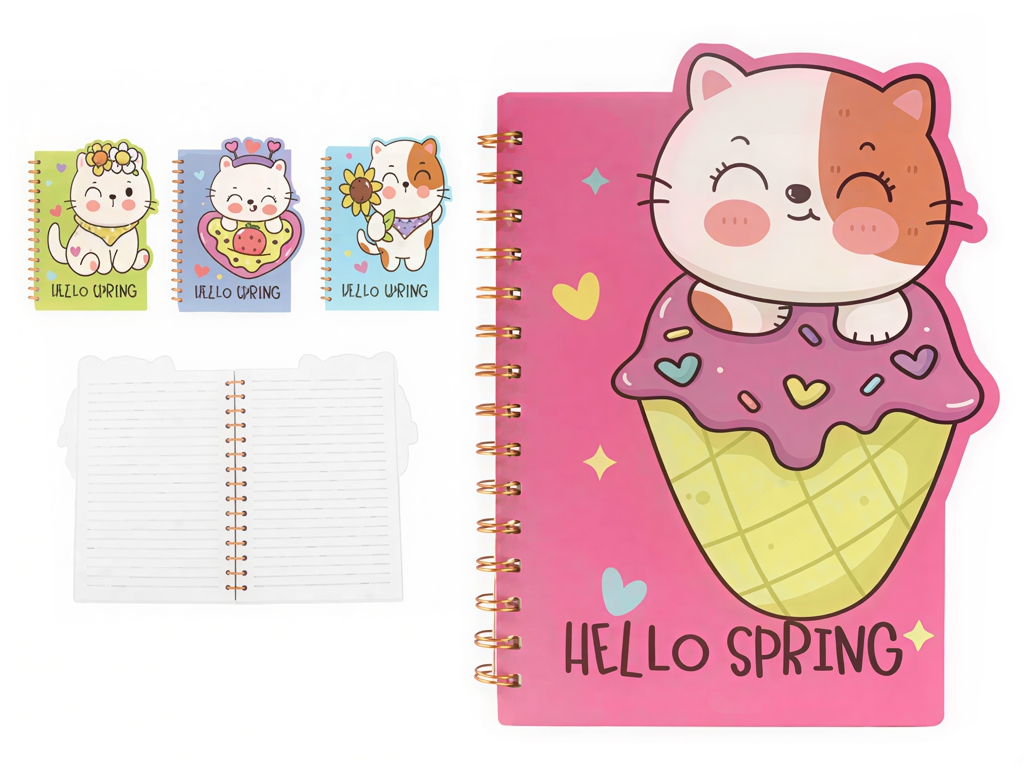 Блокнот на спирали A5 Hello Spring, в линию, 60 листов, микс видов