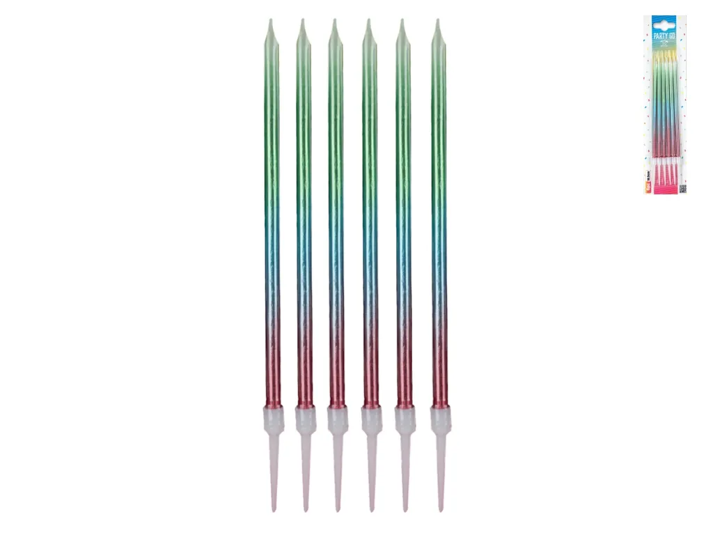 Rainbow 3 цветная градиентная свеча, 6 персий, 16,5 см