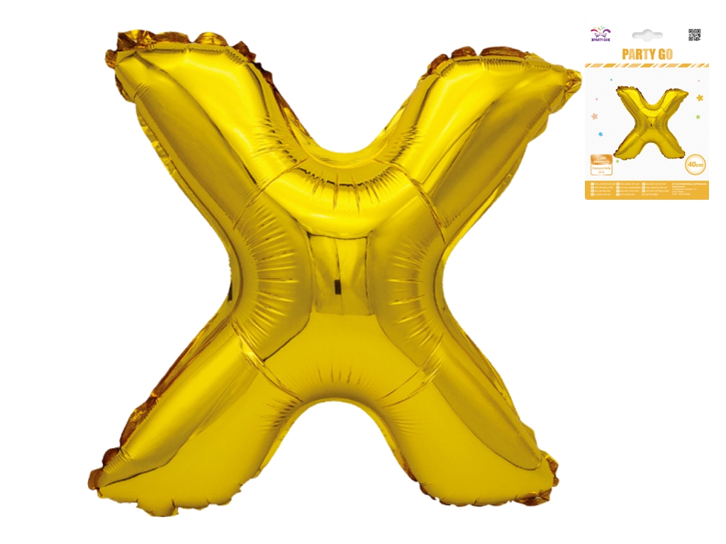 Куля фольгована літера X Party Go, 40 см, золота