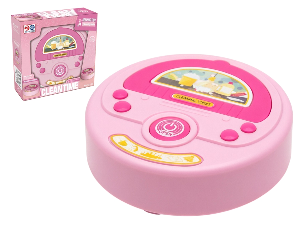 Робот-пылесос игрушечный Clean Time 20 см, двигается и светится