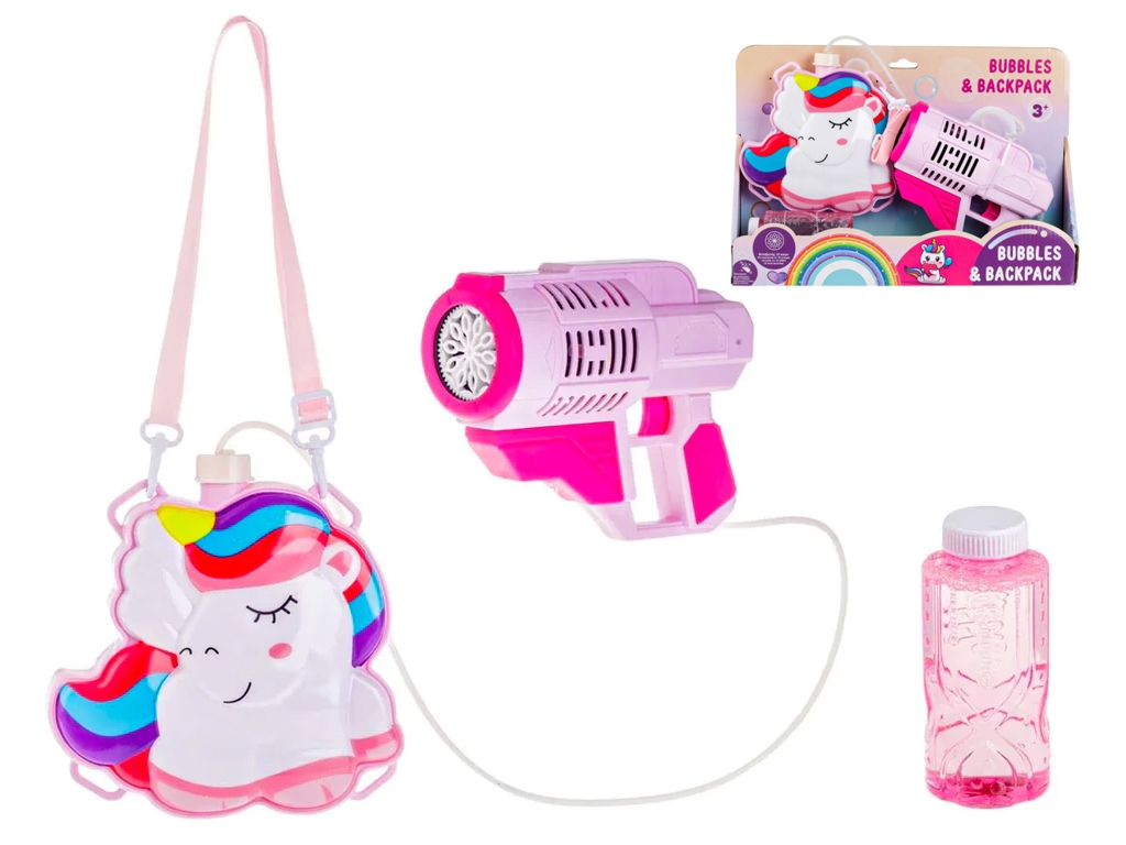 Набір для мильних бульбашок Unicorn Bubble Backpack 36 см, пускає бульбашки, з рюкзаком