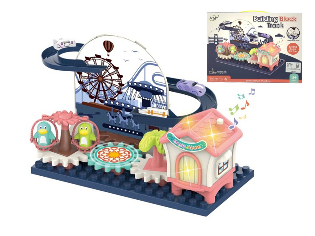 Конструктор електричний Building Block Track 35 см, рух авто і світло