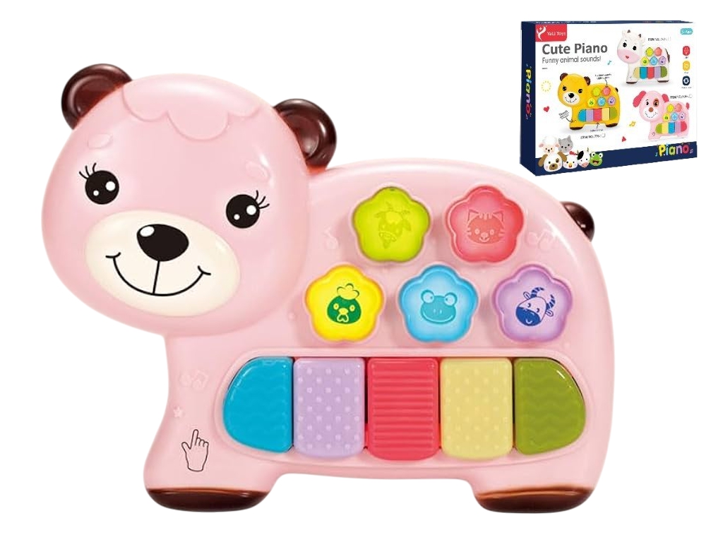 Пианино игрушечное Bear Puzzle 18 см, светящееся и музыкальное, обучающее, микс видов (цена за 1шт)