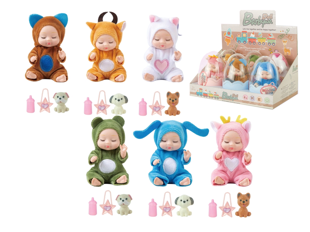 Кукла в яйце Sleeping Doll Magic Egg, 10,5 см, подвес, набор 6 шт (цена за 1шт)