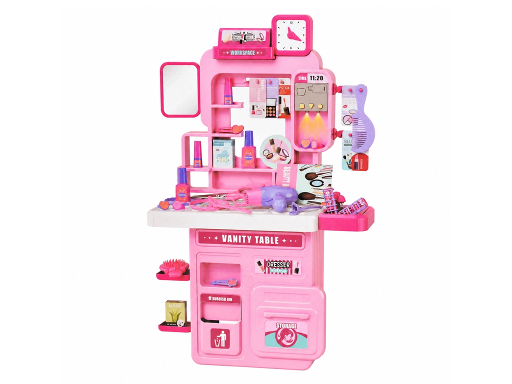 Ігровий туалетний столик Makeup Play House, 61 см, підсвітка та музичні ефекти, 63 предмети
