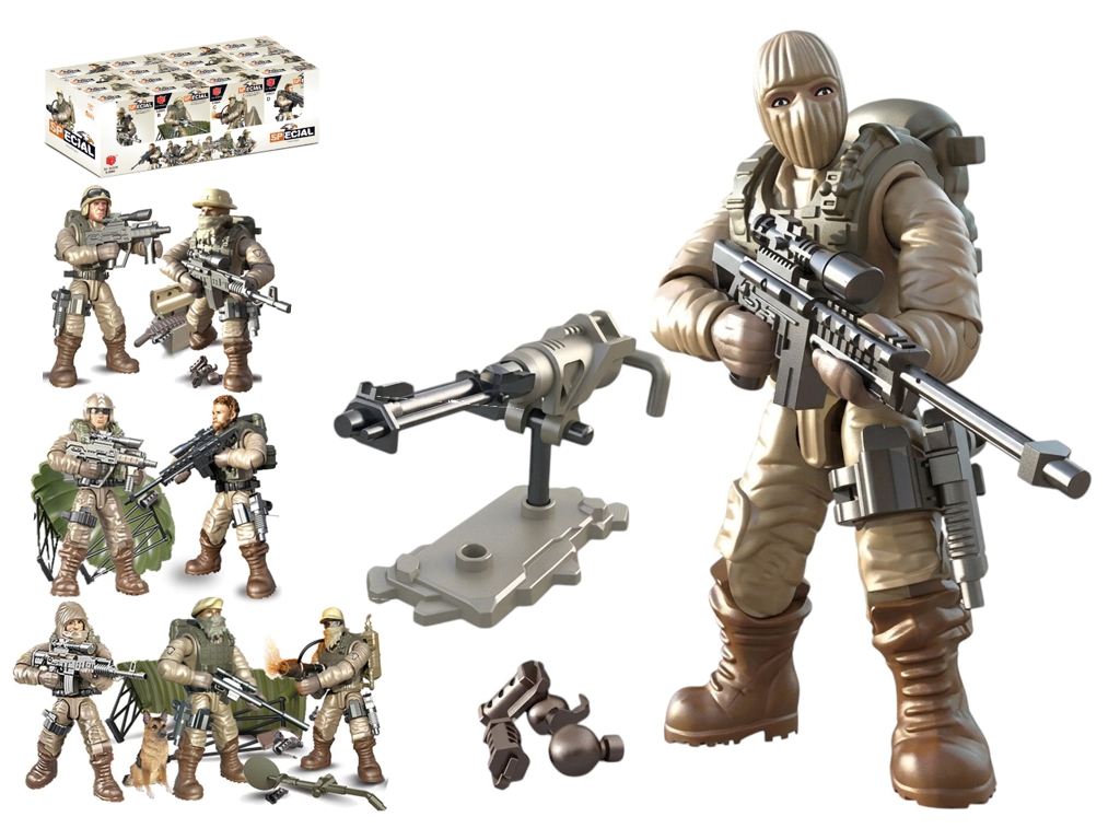 Конструктор Special Forces, військовий боєць зі зброєю, мініфігурка, мікс видів (ціна за 1шт)