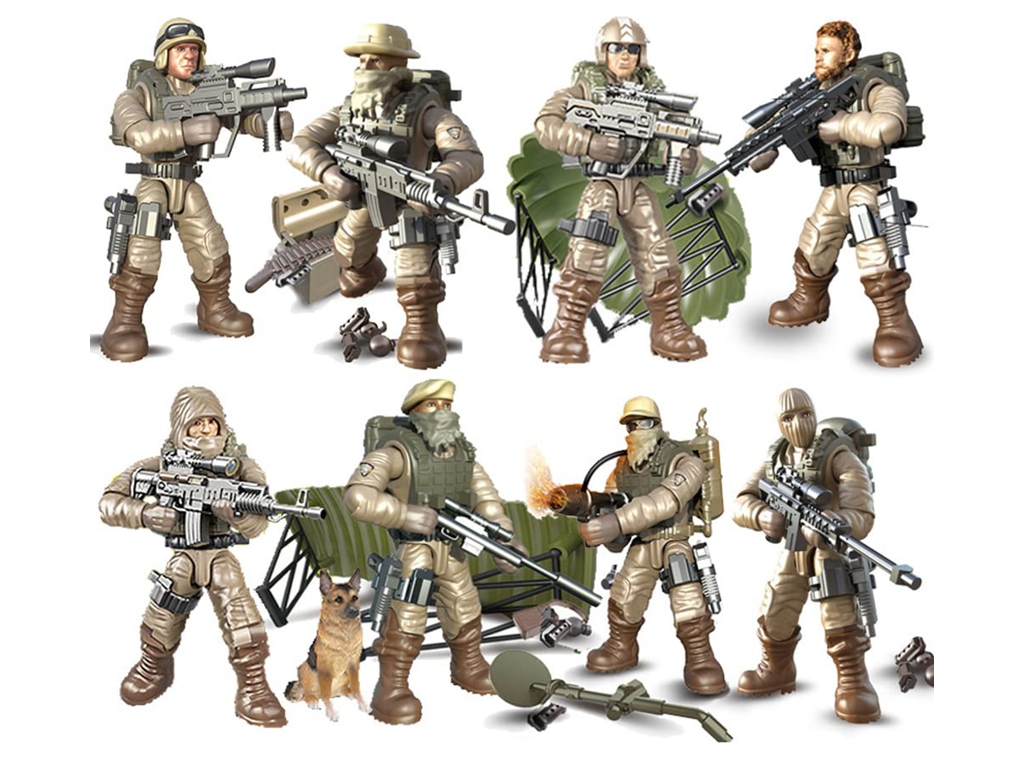 Конструктор Special Forces, військовий боєць зі зброєю, мініфігурка, мікс видів (ціна за 1шт)
