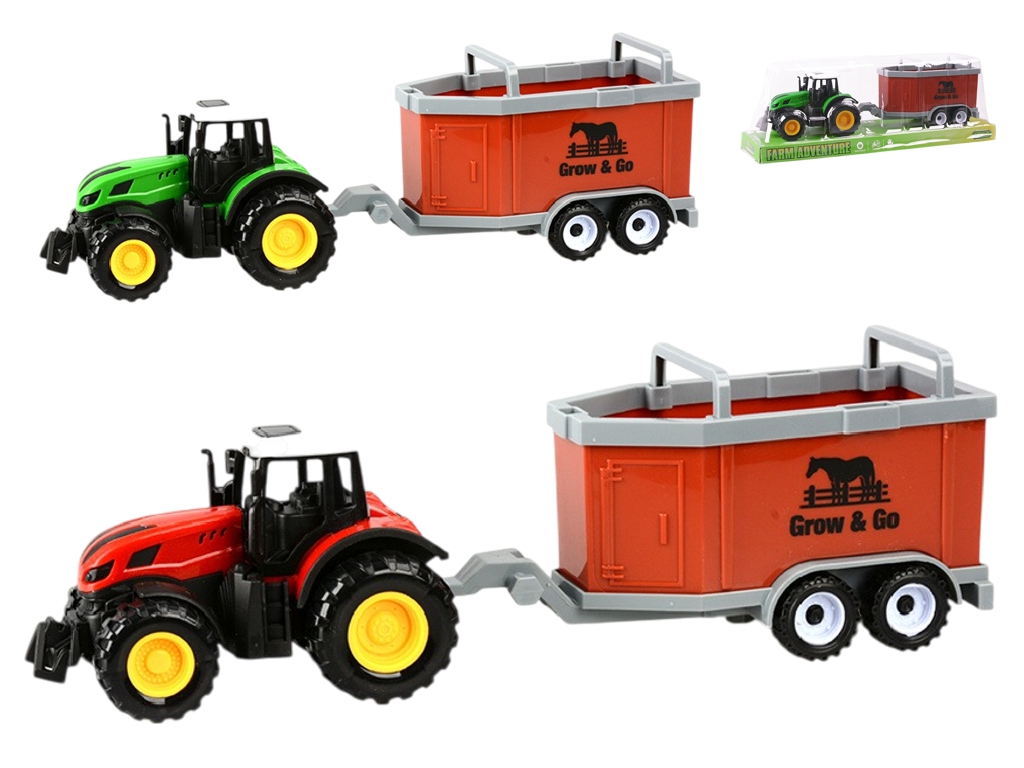 Інерційний трактор Farming Series з причепом, 28,2 см, рухомий причіп, 3 іиди (ціна за 1шт)