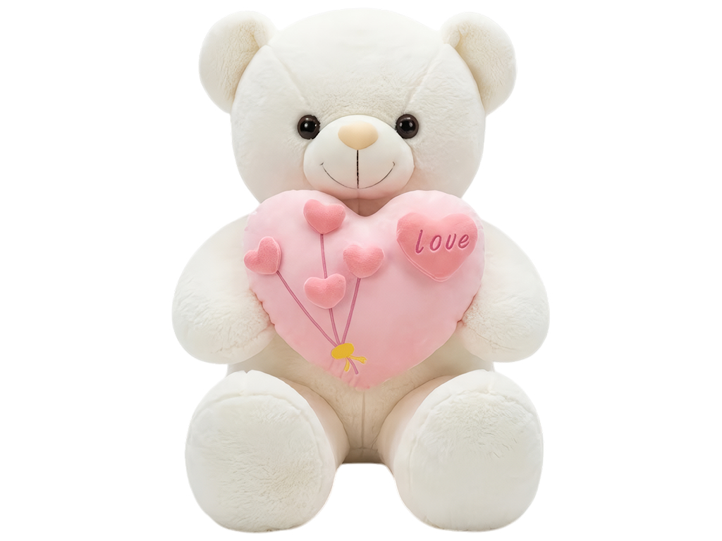 Большая мягкая игрушка Мишка с сердцем, 130 см