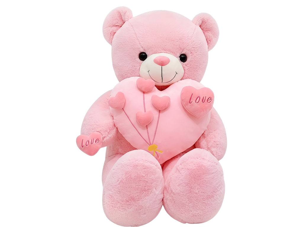 Большая мягкая игрушка Мишка с сердцем, 130 см