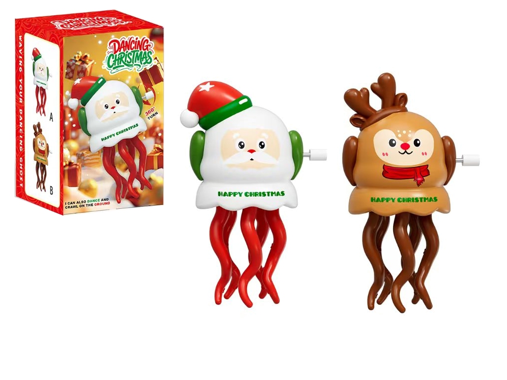 Іграшка різдвяна танцююча Dancing Christmas, 10 см, рухається, заводний механізм, 2 види