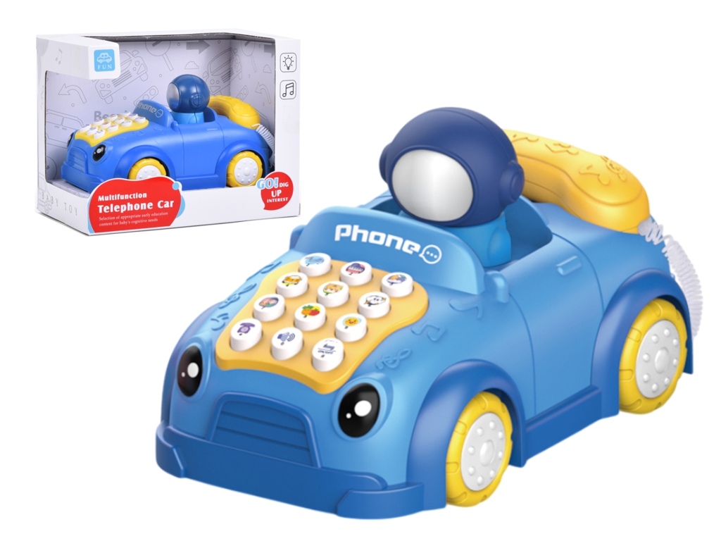 Дитячий телефон-машинка Космонавт Telephone Car, 16,8 см, кнопки та звукові ефекти