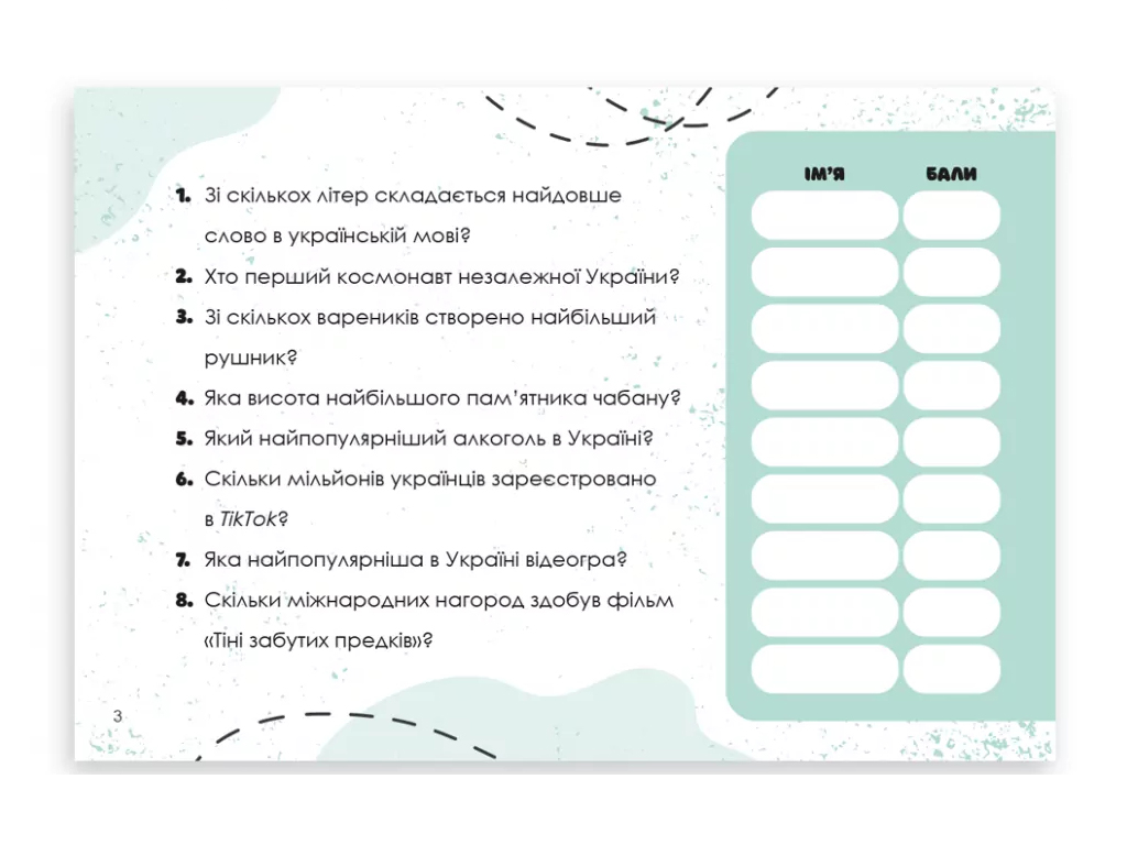 Гра-вікторина "Вгадай хутко! Україна", 10–14 років, ZIRKA
