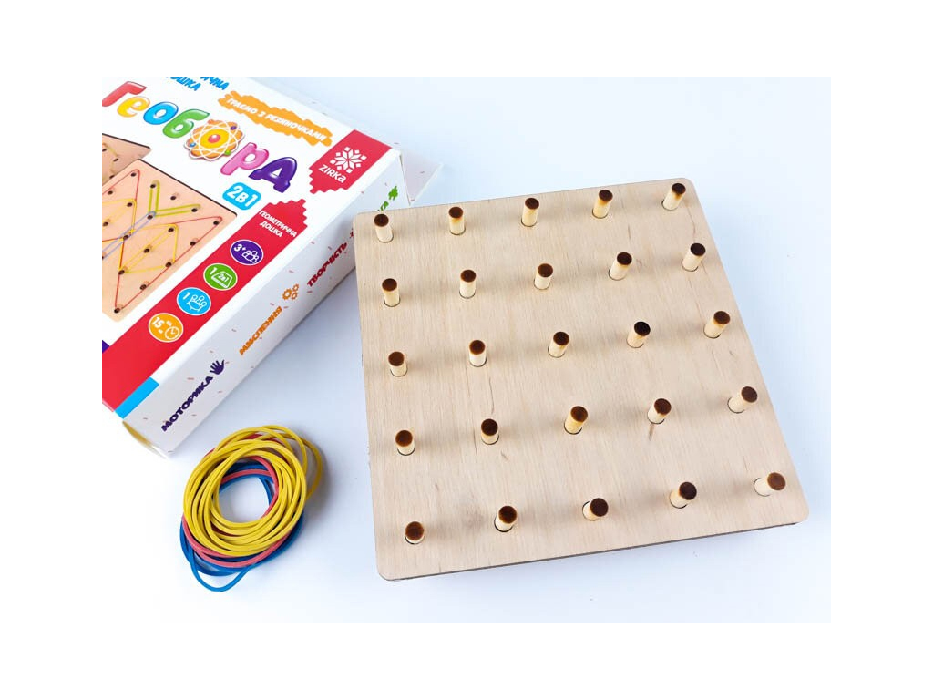 Деревянная развивающая игра Геоборд, ZIRKA