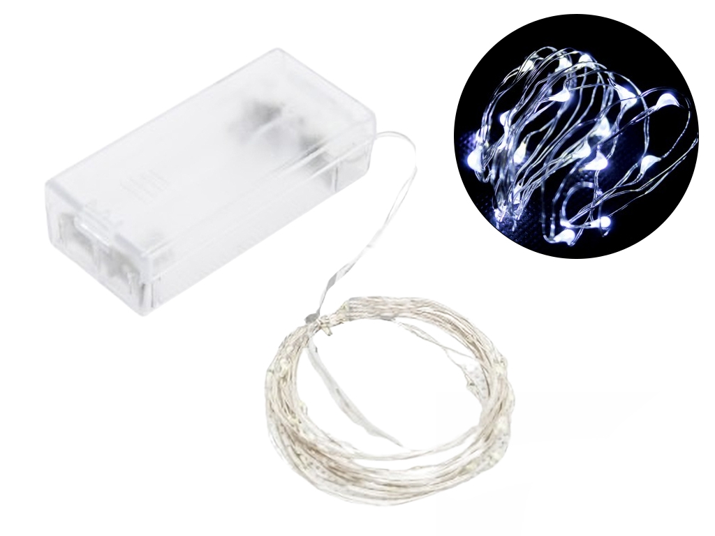Гірлянда світлодіодна White 20led 2м, 2AA, BM-20W