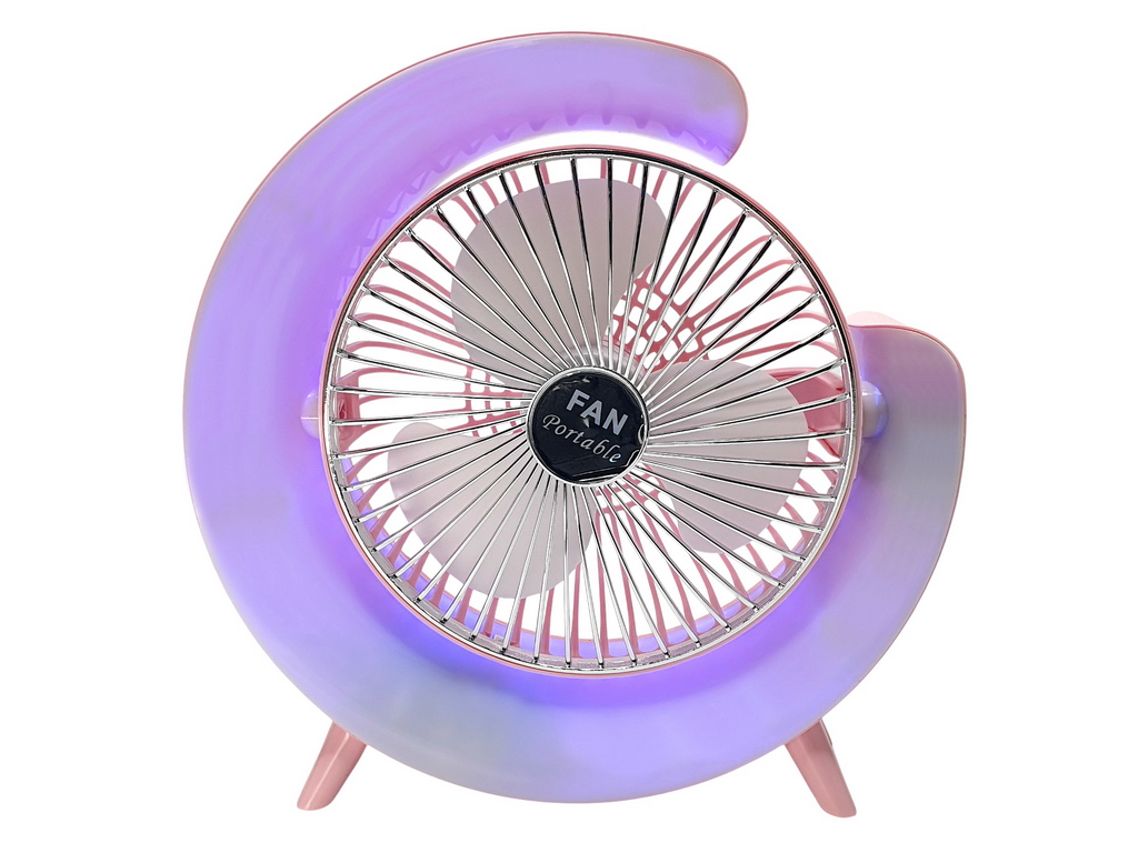 Вентилятор настільний акумуляторний USB 24 см, з LED-підсвічуванням, Fan Music