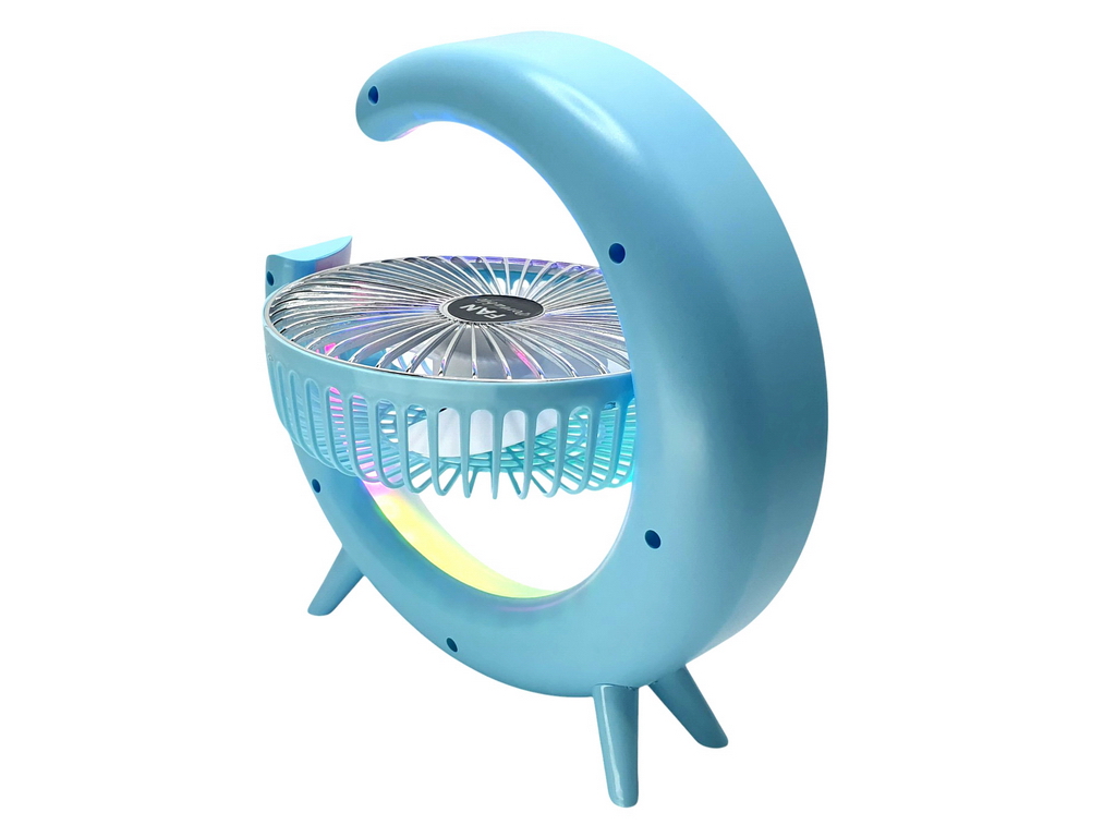 Вентилятор настільний акумуляторний USB 24 см, з LED-підсвічуванням, Fan Music