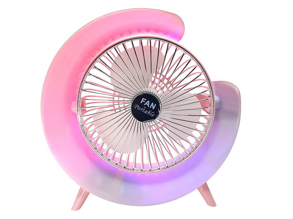 Вентилятор настільний акумуляторний USB 24 см, з LED-підсвічуванням, Fan Music