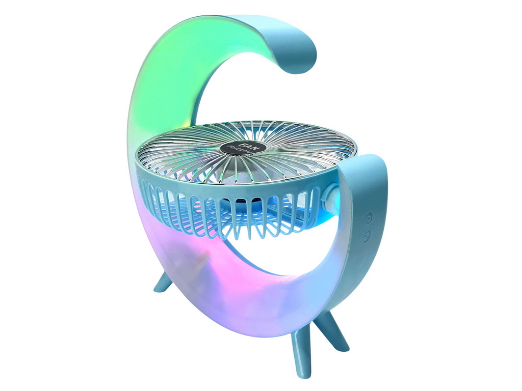 Вентилятор настільний акумуляторний USB 24 см, з LED-підсвічуванням, Fan Music